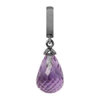 Christina Collect Drop Amethyst charm – sort sølv, 6 mm til Classic læderarmbånd